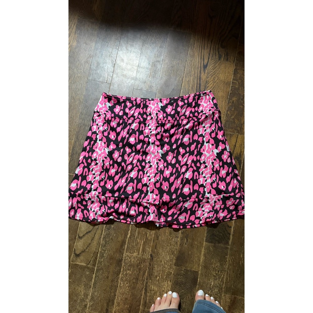 Golftini Womens XL Alibi Short Golf Skirt Skort Black Pink Gray Pockets NWT